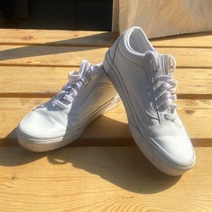 White leather Vans sneakers
